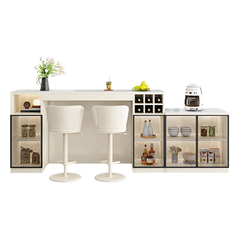 Supai light luxury bar table modern simple home living room slate small apartment island table dining table solid wood partition cabinet combination 1.6 meters bar table (conventional desktop) - installation and assembly included