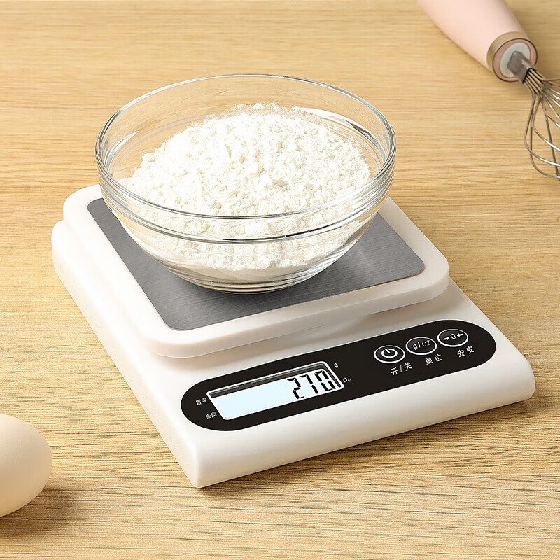 Baijie kitchen scale electronic scale household small accurate weighing scale high-precision food scale baking scale scale stainless steel panel 5kg/0.1g battery version