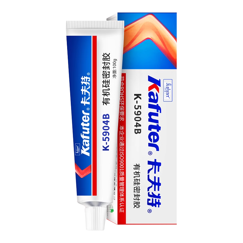 Kafter Car Headlight Sealant K-5911B Silicone Rubber Waterproof, High Temperature Resistant, Shockproof and Anti-Aging Skylight Gap Leak Repair LED Light Electronic Bonding Black 100g