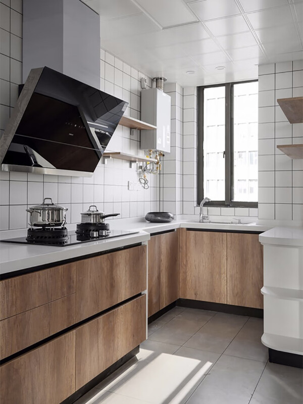 Huili Shenzhen Hong Kong kitchen cabinet customization overall kitchen quartz stone countertop kitchen cabinet stove customization E0 multi-layer solid wood three-meter base cabinet three-meter countertop one-meter wall cabinet 1 meter