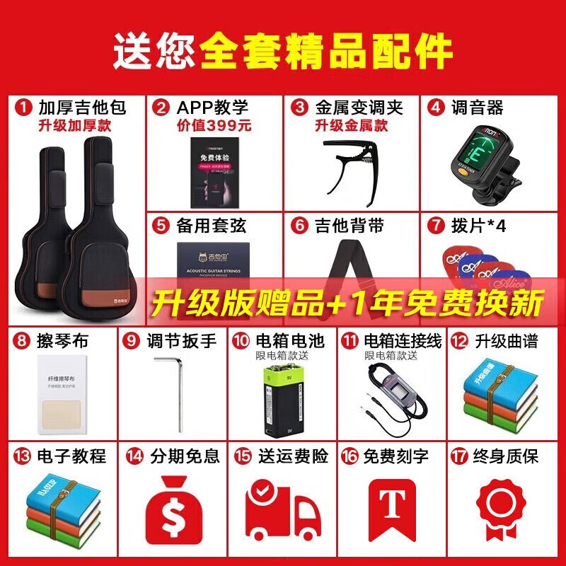 KEPMA EDC/EAC/D1C/A1C guitar flagship folk KEPMA KEPMA acoustic guitar beginner electric box for men and women 41 inches classic D1C wood color