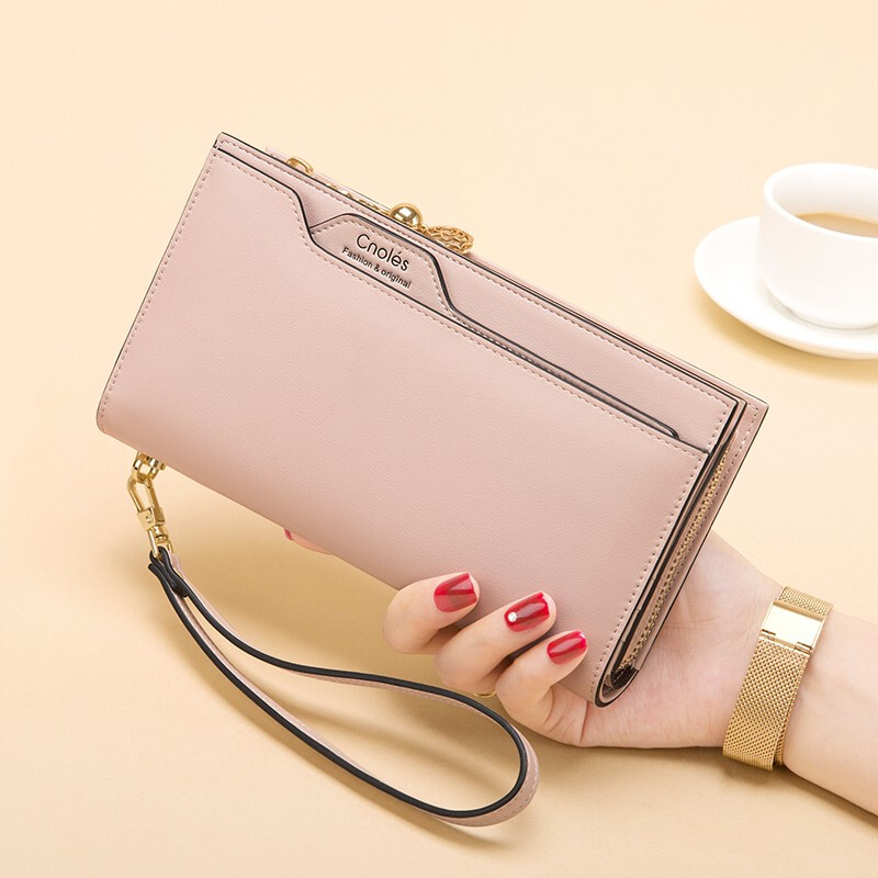 Cnoles women's wallet, light luxury, multi-card slot clutch bag, card holder, high-end, heart-warming birthday gift for girlfriend, pink new style, heart-warming gift for girlfriend and wife