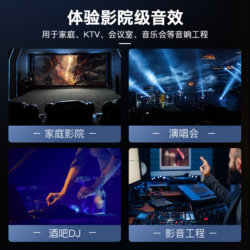 Akihabara (CHOSEAL) audio cable, audio cable, banana audio plug, speaker speaker cable, dedicated terminal head for speaker, no welding, two pairs of gold-plated banana audio cable plugs QS9006