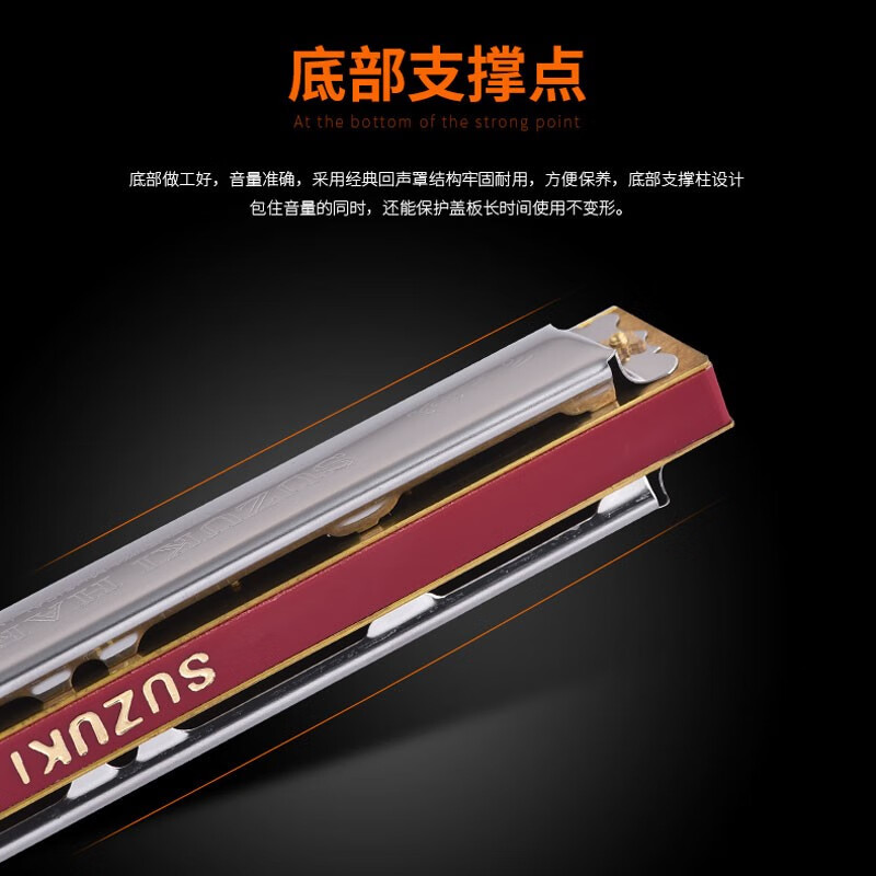 SUZUKI Japanese Suzuki harmonica 24-hole double-hole single tone C major beginner student adult professional performance harmonica silver C key + full set of beginner information