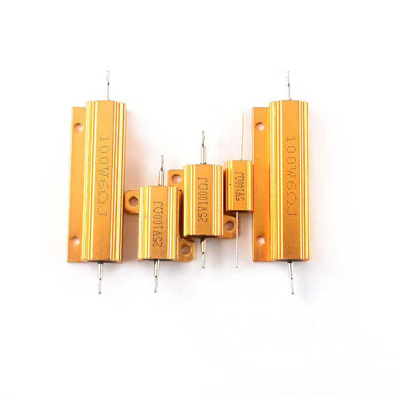10W25W50W100WRX-24 gold high power aluminum case resistor 0.1/0.5/1/50/100 ohm 1K 100W gold aluminum case 1R