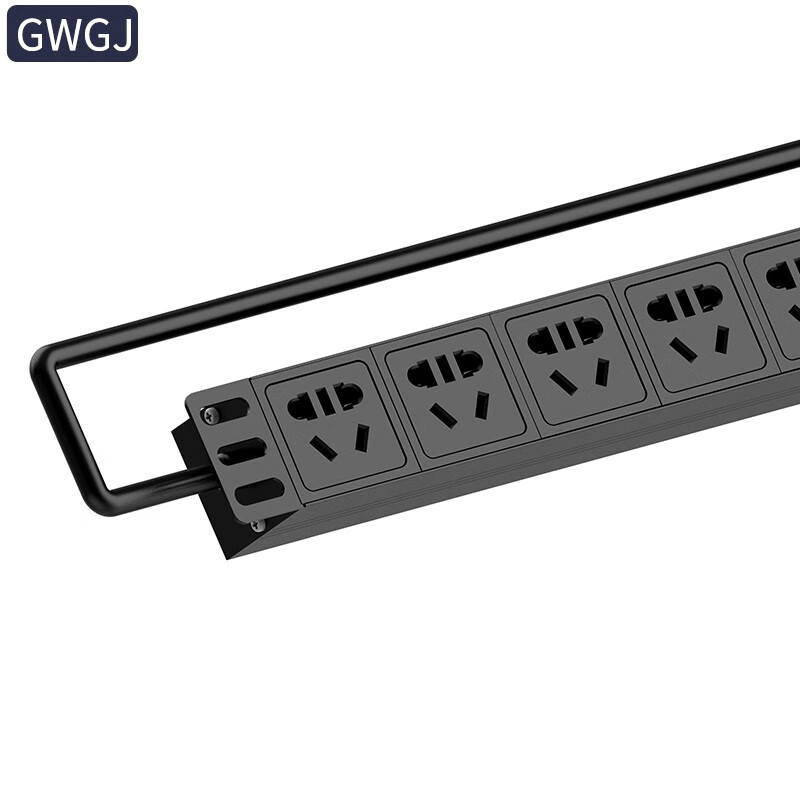 GWGJ PDU cabinet socket 10 positions 10A1U19 inches aluminum alloy power strip terminal block 3*1.5 2 meters cable with 10A plug