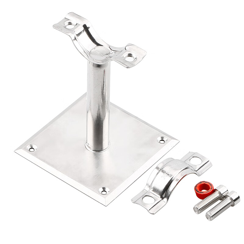 Lu Yueting 304 stainless steel pipe bracket pipe bracket square thickened base pipe clamp hoop water pipe fixed buckle pipe clamp 304 80-89 base pipe length 100mm