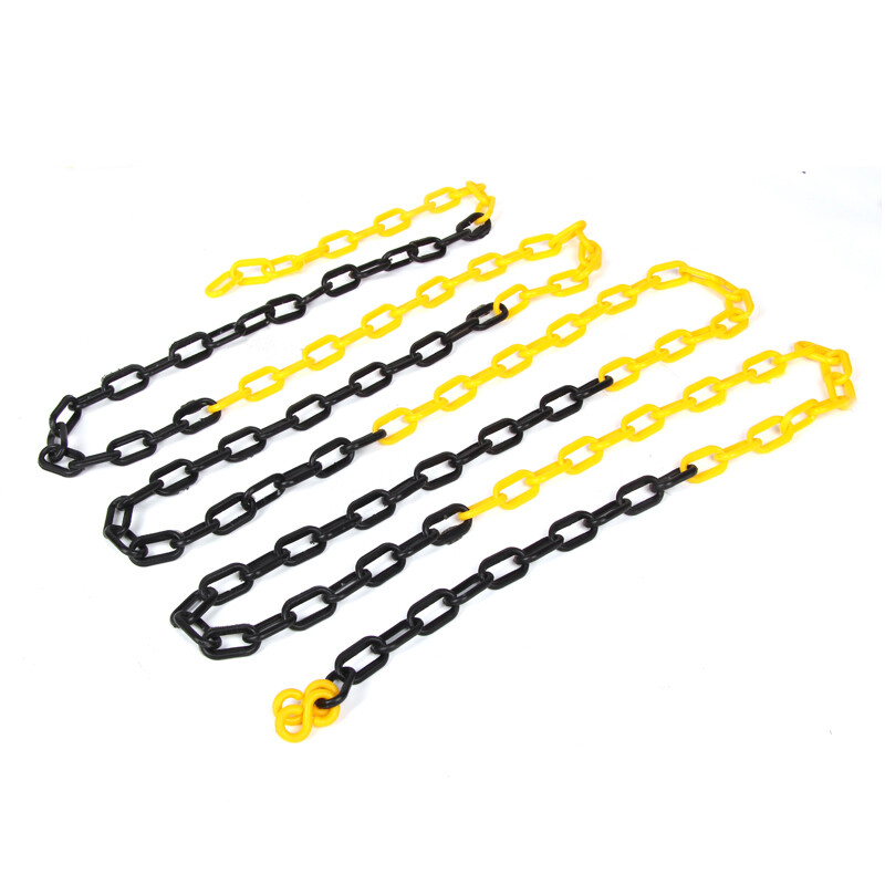 Quxing plastic black and yellow chain 3 meters reflective warning column isolation chain roadblock road cone safety protection chain
