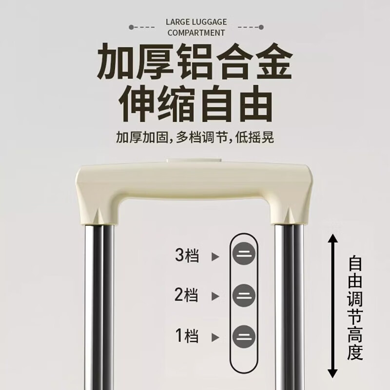 Zhen Zhimeng suitcase, multi-functional trolley case, zipper password box, universal wheel boarding case, thickened suitcase, 24-inch leather suitcase, white - upgraded thickened version, cup holder + front handle, 26 inches