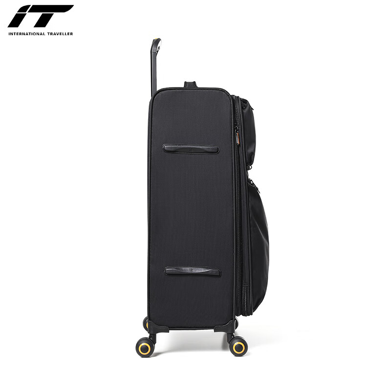 INTERNATIONAL TRAVELLER British IT suitcase travel trolley case ultra-light suitcase large capacity checked box 28 inches 2644 black