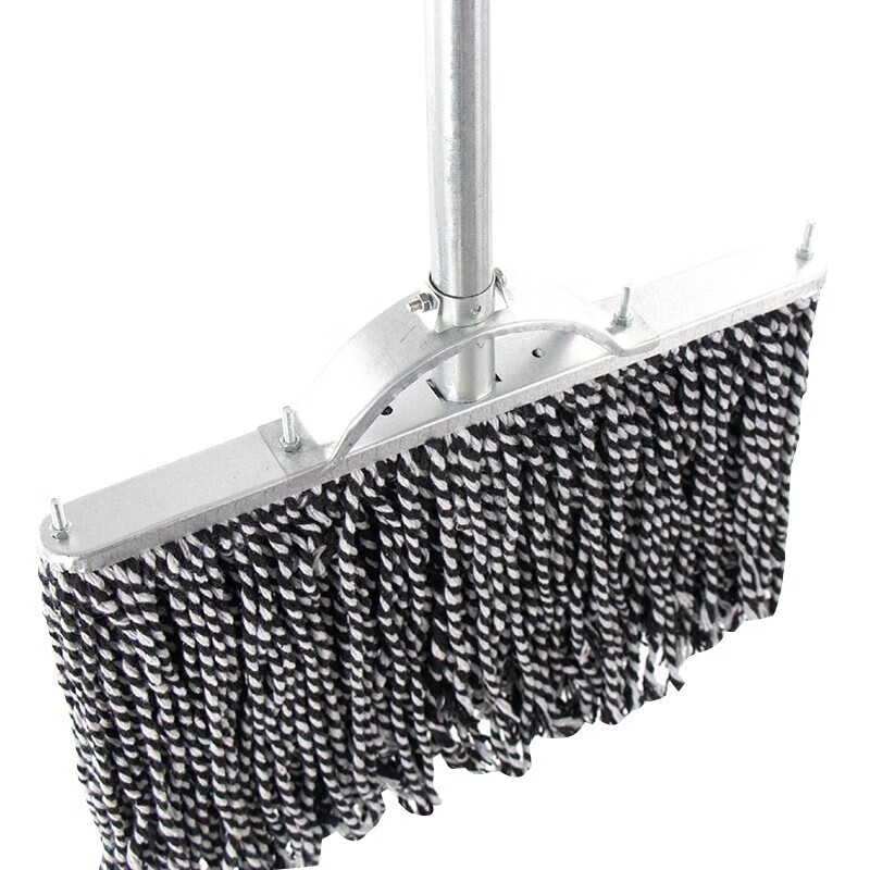 Hasdick dust push flat mop, 60CM black and white reinforced steel rod, office housekeeping, factory workshop, shopping mall cleaning, water absorption, decontamination, removable (1 pack) HKW-37