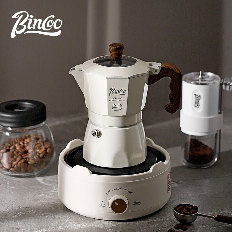 Bincoo double valve moka pot multi-person household small espresso brewing coffee pot espresso machine coffee utensils