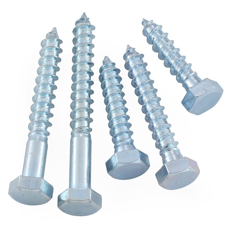 JINGGONG JINGGONG Hexagonal self-tapping wood screws Hexagonal self-tapping wood screws Hexagonal wood screws 7L M8*60 (10/full thread) blue and white zinc