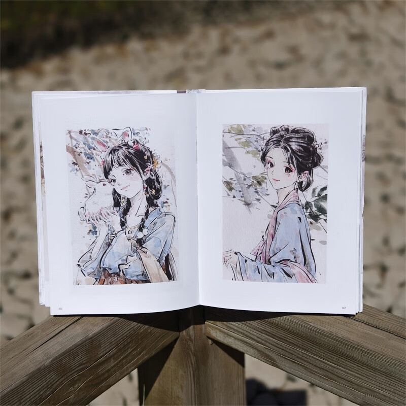 Mo Ran looks back, Chinese style ink sketch collection & line drawing coloring guide