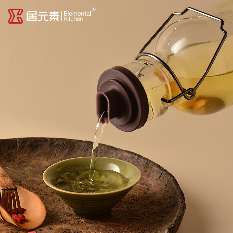 Jue element ginseng soaked wine bottle glass sealed high-end wine bottle special wine storage container 1L deep crimson