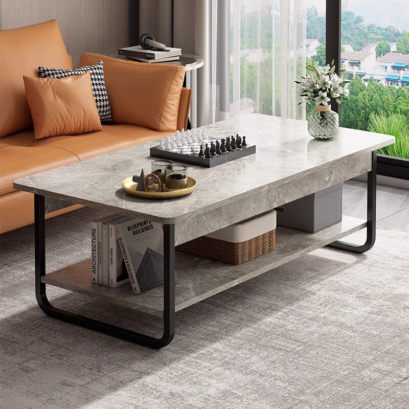 Popular world coffee table modern simple creative living room home side table small apartment simple economic rental tea table small table upgraded model warm white 80cm