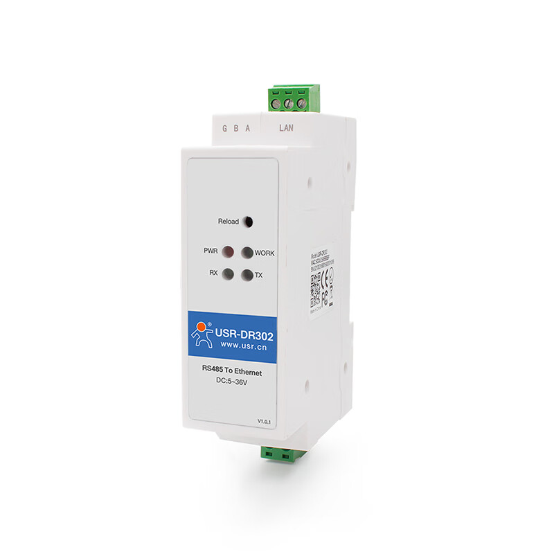IoT rail-type RS485/232 serial port server industrial-grade small size Modbus gateway USR-DR302/301 USR-DR302