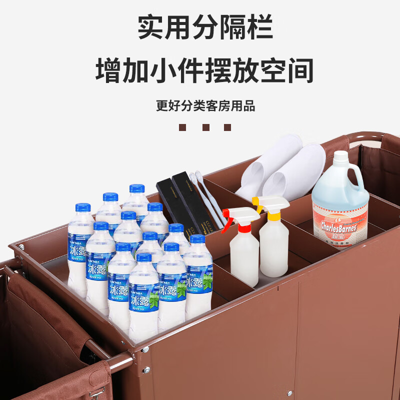 Min Gongju Hotel Linen Cart Hotel Room Service Cart Stainless Steel Cart Double-sided Door Cart Cleaning and Cleaning Car Work Cart Standard Single Side 4-inch Ordinary Wheels Detail Picture 2