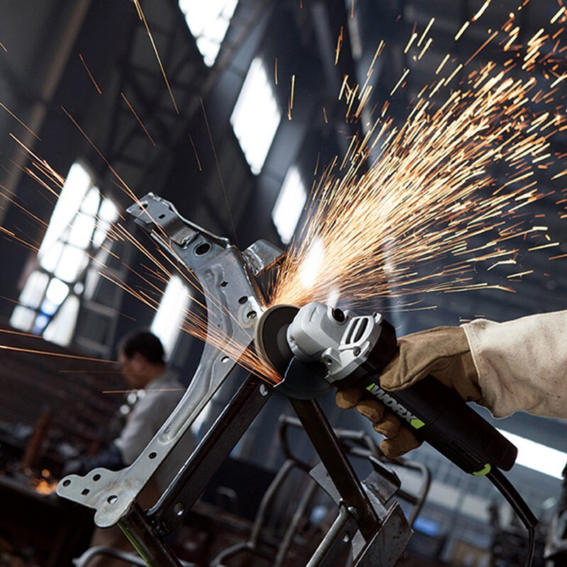 WORX wu800x angle grinder multi-functional industrial-grade high-power grinding wheel grinder cutting machine polishing grinding slotting machine WU800X carbon brush package-750 watt rear switch