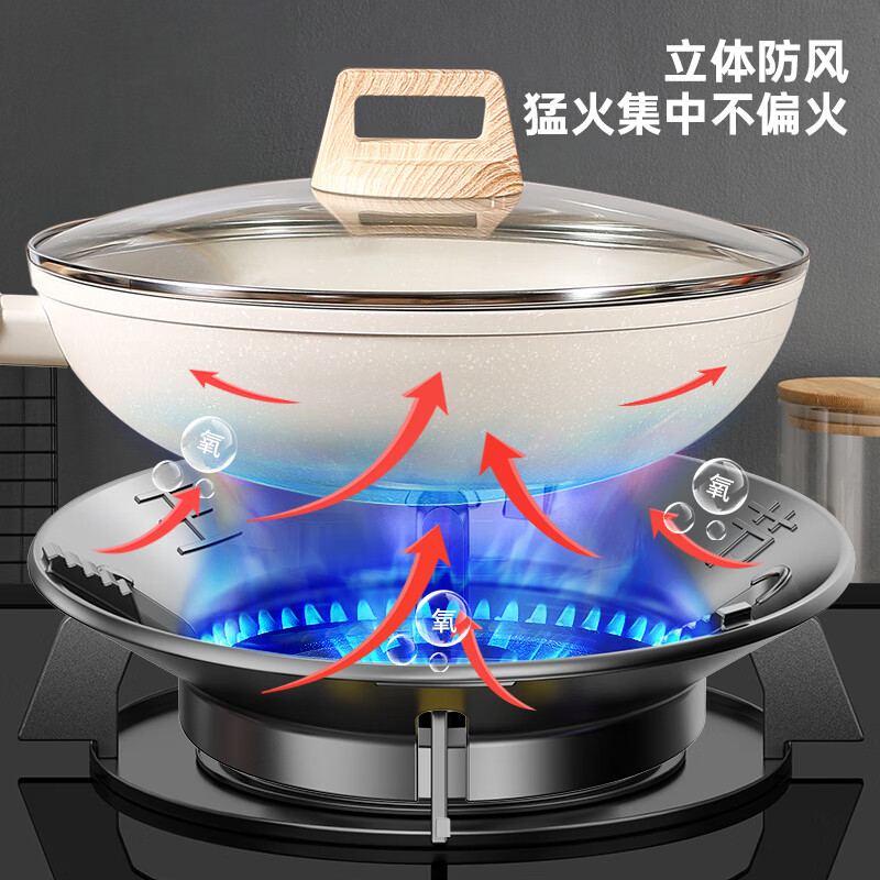 Jingyouyu German gas stove bracket gas stove windproof fire cover household energy-saving ring stove universal anti-slip stove pot rack thickened cast steel/four-claw stove rack universal/one pack