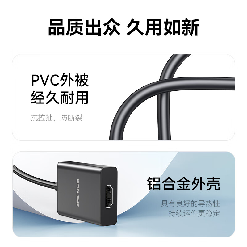 Shengwei USB to HDMI converter adapter 1080p high-definition same-screen dual-screen expansion notebook/host external graphics card connection TV projector display AUH0015G