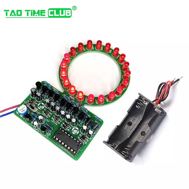 Gradient ring LED water lamp production kit Electronic DIY components 4017 water lamp technology experimental training LED water lamp kit red (1 piece) No specifications