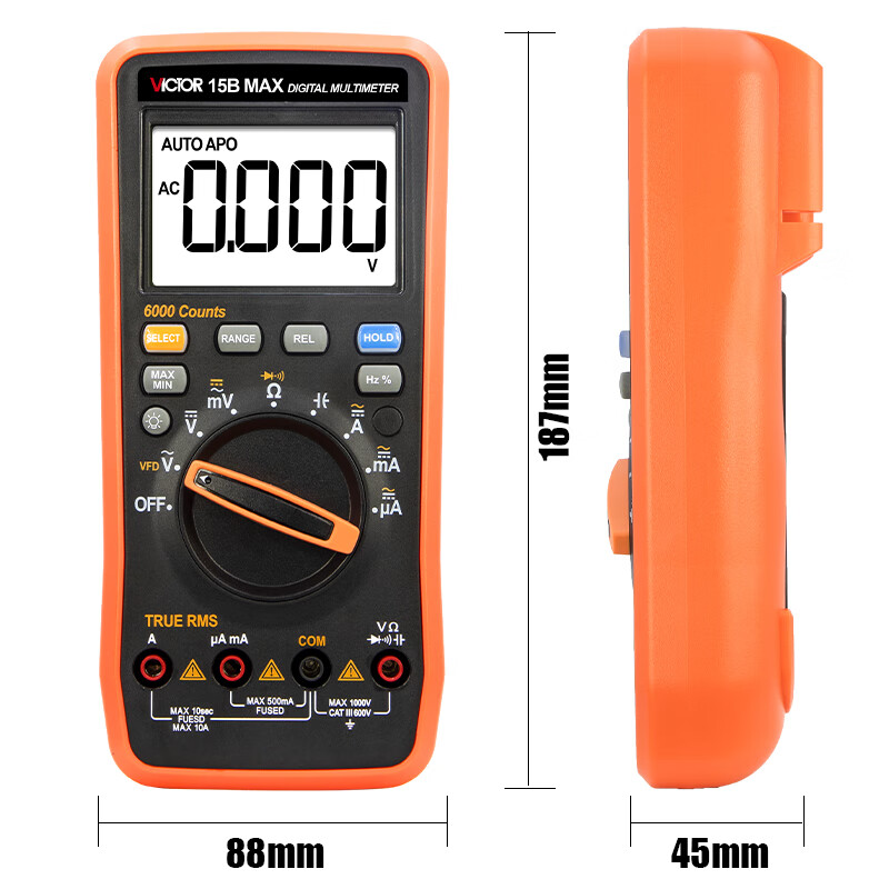 Victory Instrument (VICTOR) multimeter high-precision electrician-specific multi-function digital multimeter household intelligent anti-burn VC15B MAX