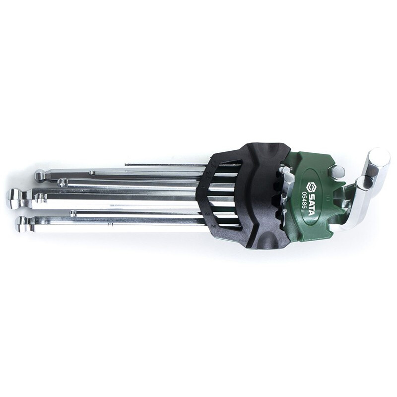 SATA (SATA) Hexagonal wrench set Hexagonal set Hexagonal screwdriver tool 05481-05485 Multiple specifications 9-piece extended ball head hexagonal set 05485