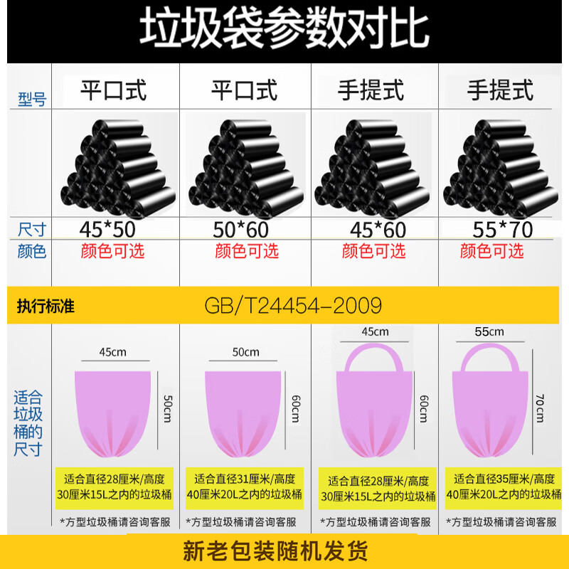 A whole box of 100 rolls of thickened garbage bags, large hotel portable disposable office use, small commercial, thickened, black, thickened 2.5g_medium size, 3000 pieces per box_