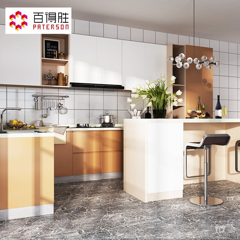 Baidusheng integrated cabinet customization, modern minimalist kitchen cabinets, kitchen decoration, wall cabinets and floor cabinets, custom-made Jensen series cabinets. Consult customer service to receive a star basin + faucet + drawer 3-meter base cabinet + 3-meter countertop + 1-meter wall cabinet
