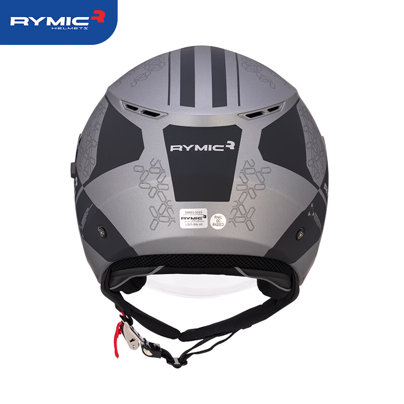 RYMIC motorcycle helmet 3C certified motorcycle riding helmet summer men's and women's double lens four-season half helmet 852 silver gray M