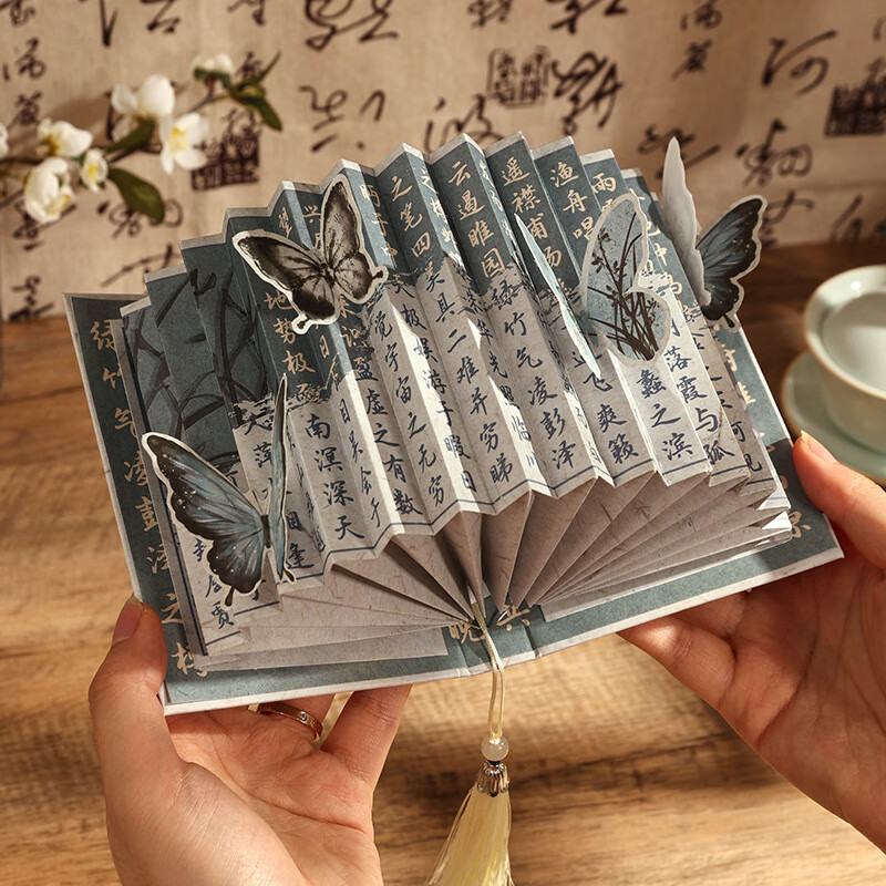 Beautifully made creative handmade antique style DIY fan-shaped book lamp material package high-end atmosphere book night light birthday gift ornaments fan-shaped book lamp the future can be expected