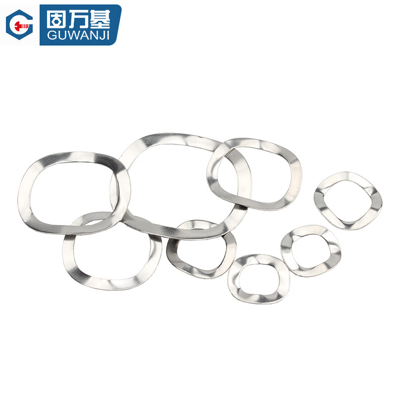 Guwanji 65 manganese steel corrugated elastic washer 304 stainless steel spring three-peak washer bearing wave washer M23*29*0.3 50 pieces 304