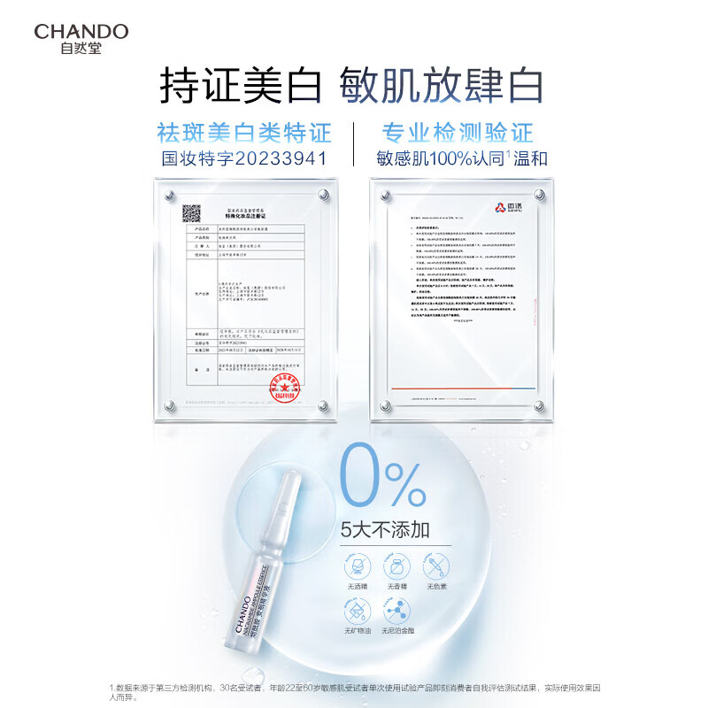 Chando Niacinamide Fine Whitening Ampoule Mask 20 pieces, brighten spots, improve redness and sensitive skin