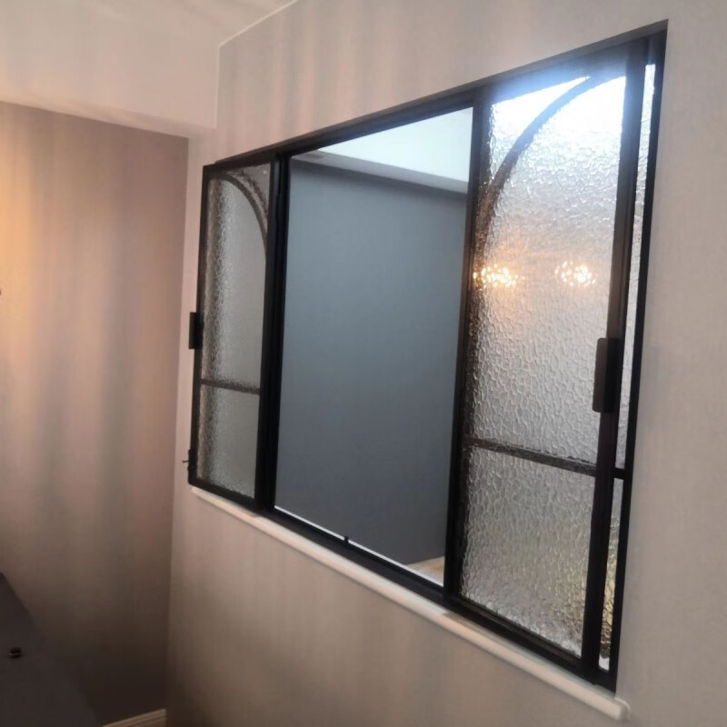 Yaotian French old steel window indoor iron window wall decoration false window screen partition Changhong glass entrance wall decorative mirror white 1 square + glass