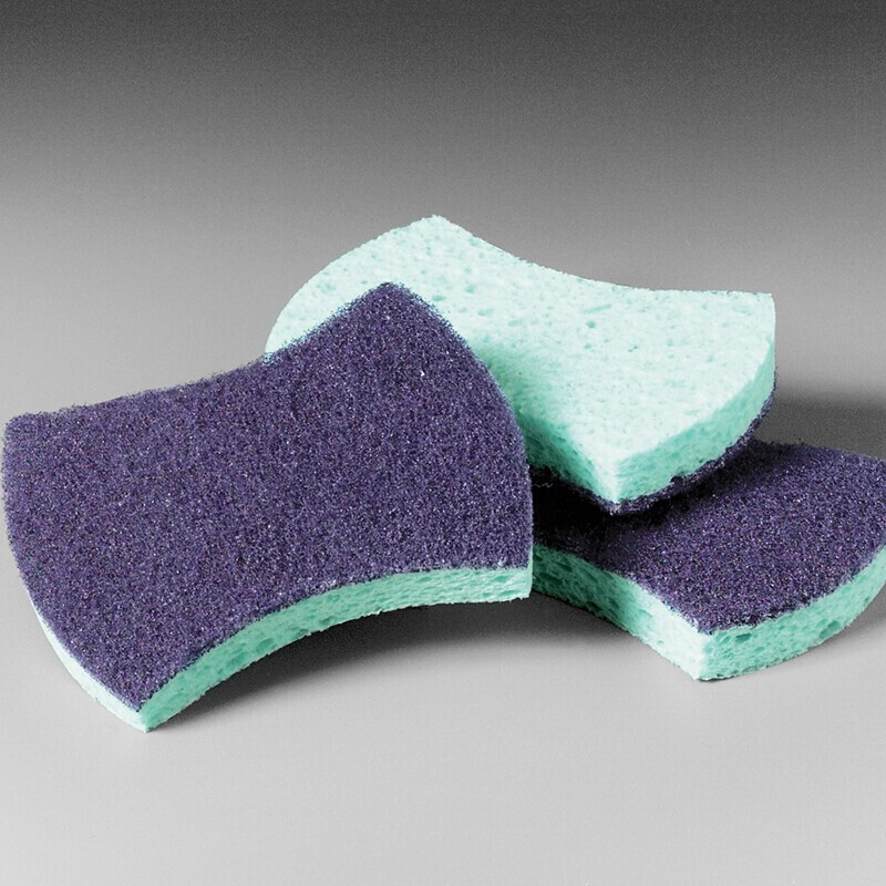 3M Scotch 3000 powerful scouring pad, wood pulp sponge scouring pad, butterfly-shaped easy-to-grip cloth, low-scratch pot and dishwasher, kitchen cleaning cloth, single piece, 3 pieces