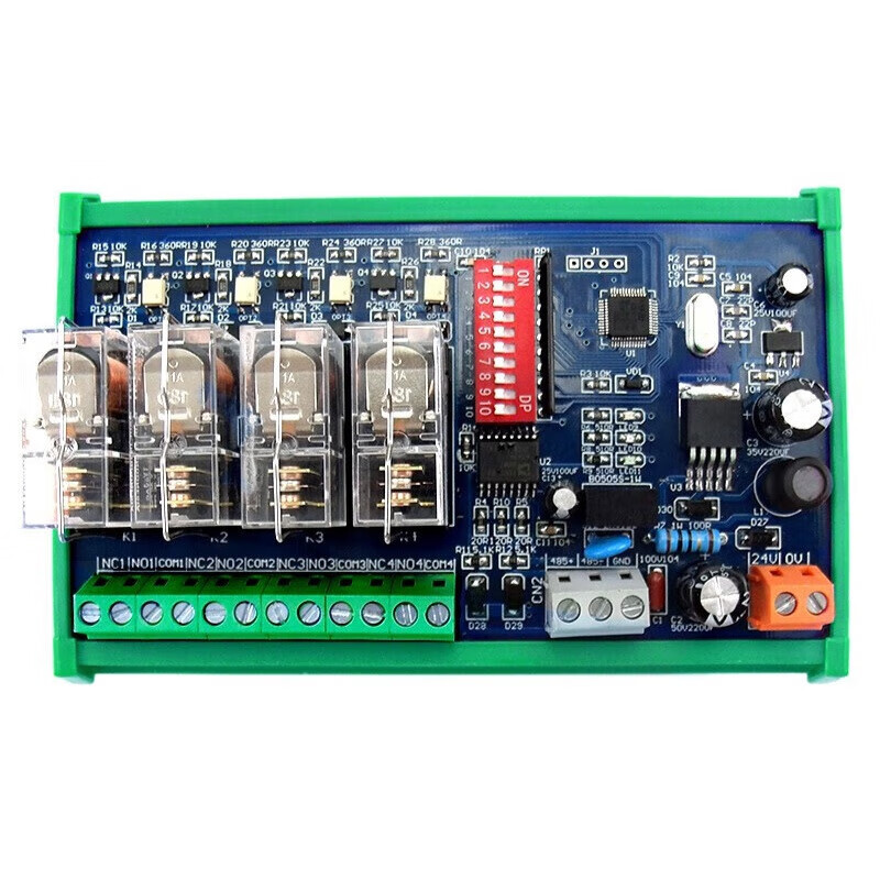 RS485 communication relay module 24V switching output module supports Modbus protocol with address 4-way RS485 communication relay output module 10 DC24V