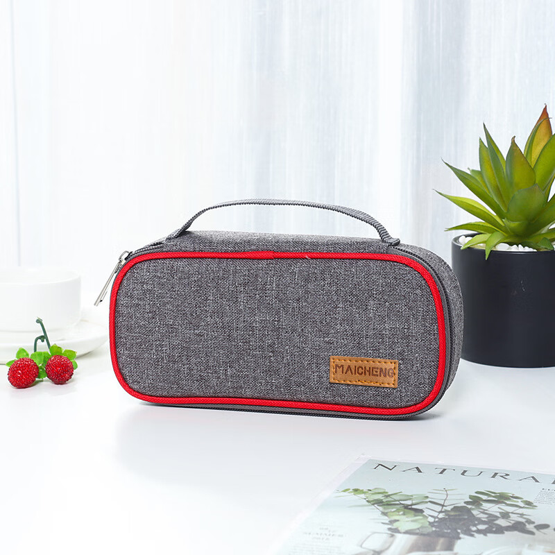 Aishangyou Insulin Refrigerator Box Portable 2-8°C Drug Refrigeration Bag Breast Milk Cooling Insulated Bag Interferon Insulated Box 2-8°C Storage Coffee Color + 2 Ice Bars