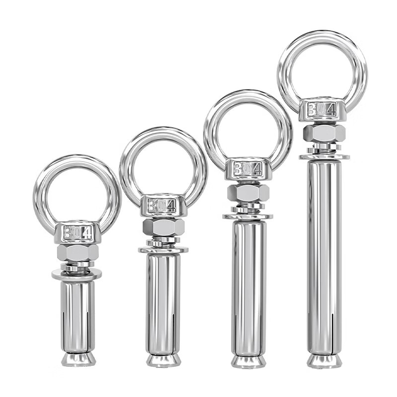 Tianzhuo Hardware 304 stainless steel expansion screw with ring hook with ring extended universal lifting eye expansion bolt M6M8M10M12 M6*80 (suspended ring)