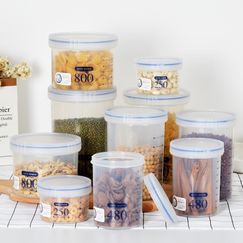 ASVEL household plastic sealed can moisture-proof milk powder can snack food supplement can seasoning can milk powder box portable 800mL (approximately 350g milk powder)