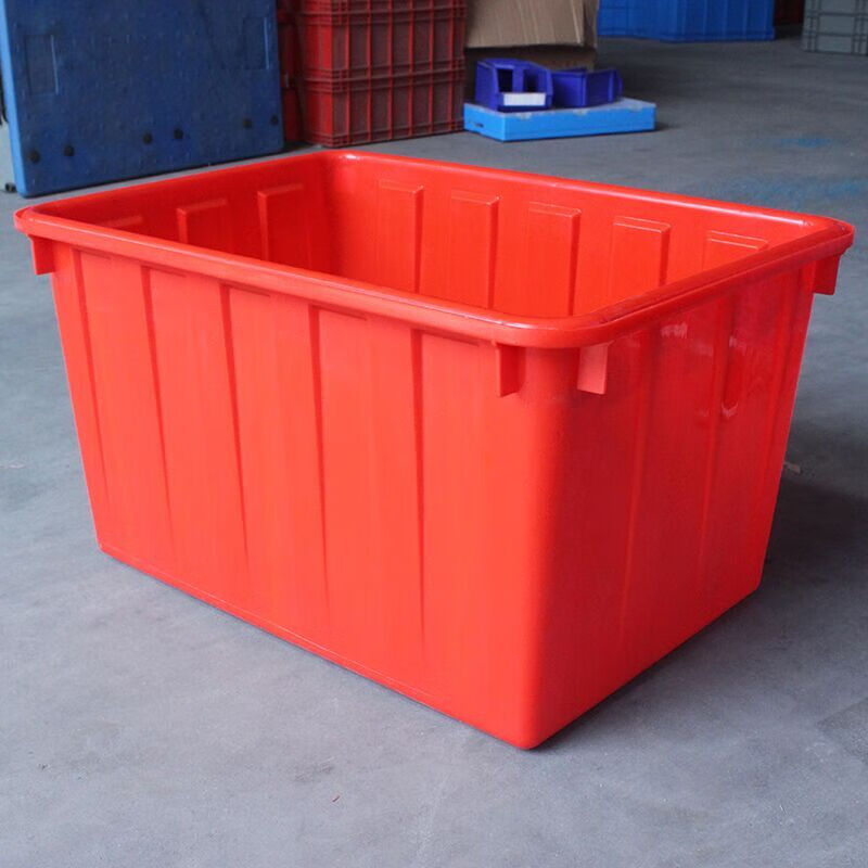 Extra large plastic fish tank bucket rectangular water storage box thickened aquaculture turnover 614 water tank without cover 670*485*380 default blue