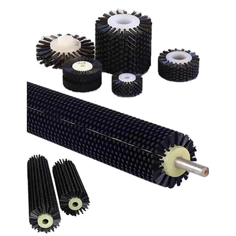 Customized industrial brush roller conveyor belt cleaning glass cleaning dust removal hollow nylon wire roller brush with shaft circle size length * inner hole * plastic outer diameter * hair length * total outer diameter