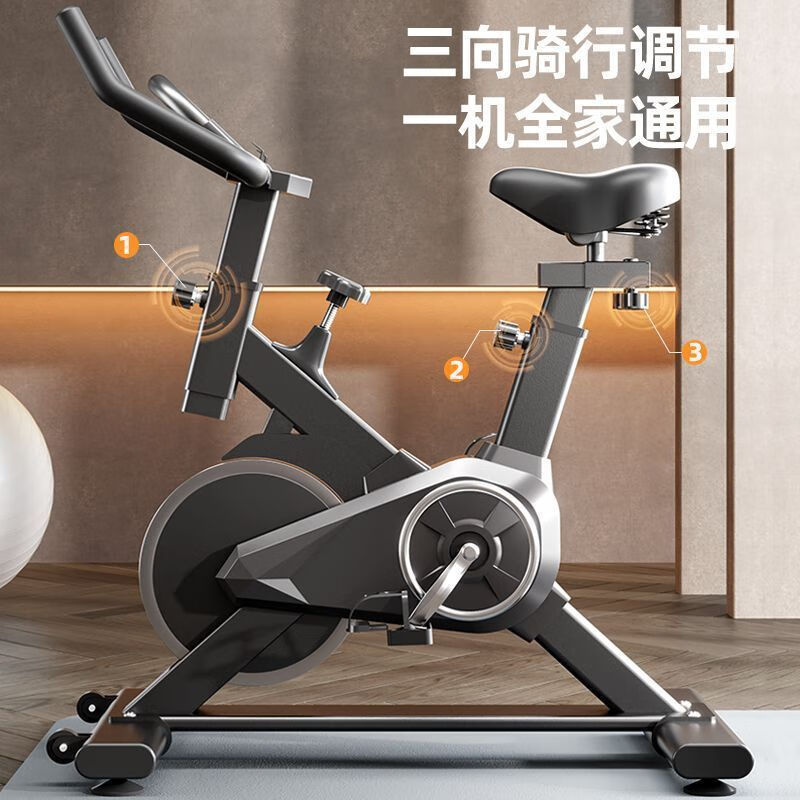 Household spinning exercise bike pedal indoor sports bike exercise body weight loss fitness equipment luxury model-Bluetooth music-stepless resistance/white