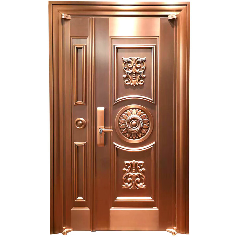 Copper door villa door entrance door double door high-end luxury anti-theft door pure copper household double door customization factory measurement deposit please contact customer service for details