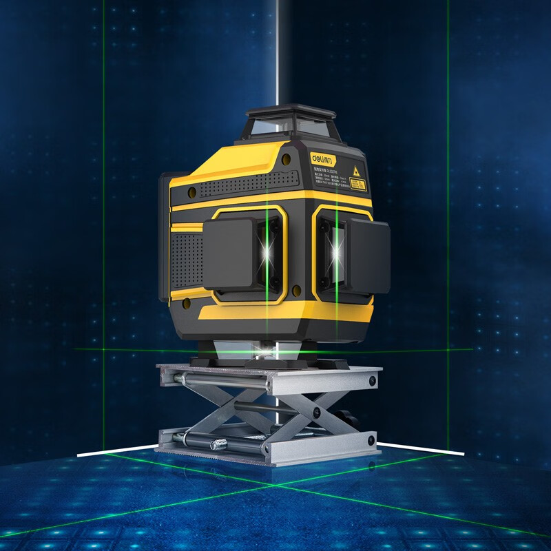 Deli 16-line green light infrared level meter high-precision strong light thin line laser wall-mounted blue light floor patching meter 16-line floor patching meter