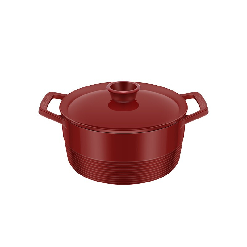 ZWILLING enamel pot soup pot stew pot Dragon dragon cast iron pot soup pot stew pot multi-functional pot induction cooker universal ancient rhyme red (suitable for families of 3-5 people) 22cm