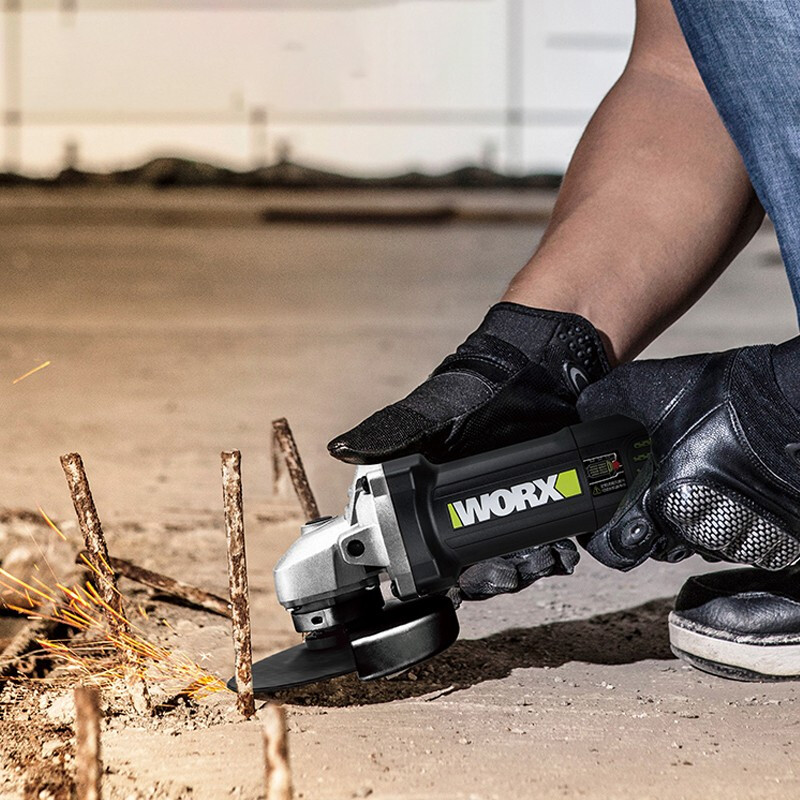 WORX wu800x angle grinder multi-functional industrial-grade high-power grinding wheel grinder cutting machine polishing grinding slotting machine WU800X carbon brush package-750 watt rear switch
