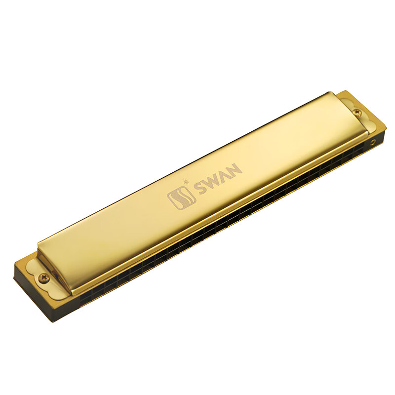 Swan (SWAN) harmonica 24-hole polyphonic C key phonetic notation musical instrument student adult professional playing harmonica gold