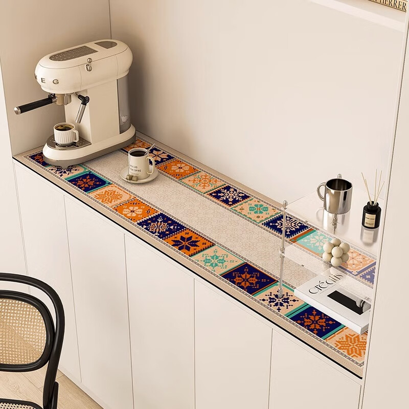 Beautiful morning light diatom mud coffee machine bar mat dining table mat non-slip mat shoe cabinet mat wash-free sideboard electric Wissil diatom mud soft cushion 40*120cm free to cut