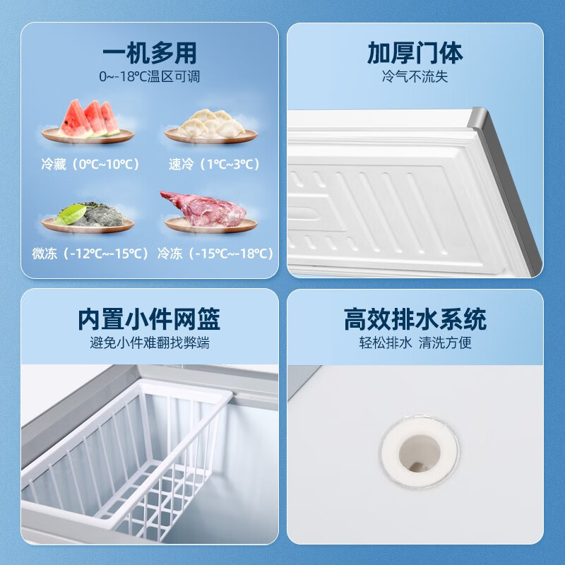 Polar Bear (BEIJIXIONG) Freezer Household Freezer Small First-Class Energy Efficiency Full Freezing and Refrigeration Dual-Purpose Horizontal Breast Milk Storage Breast Milk Quick Freezing Fresh-keeping Energy Saving 100L/200L/300L Single Door Single Temperature 61L Recommended by Thousands of People First-Class Energy Efficiency 61L